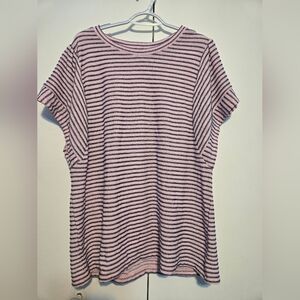 Kim Rogers Striped Pink‎ and Black Top